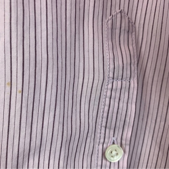 John Varvatos sz M Lavender Striped Cotton Button Up Slim Fit Men’s Dress Shirt - Picture 6 of 9